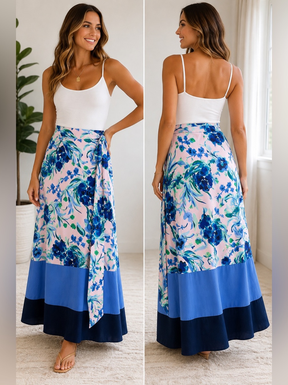 Lilly Pulitzer Floral Print Wrap Maxi Skirt, Size 4